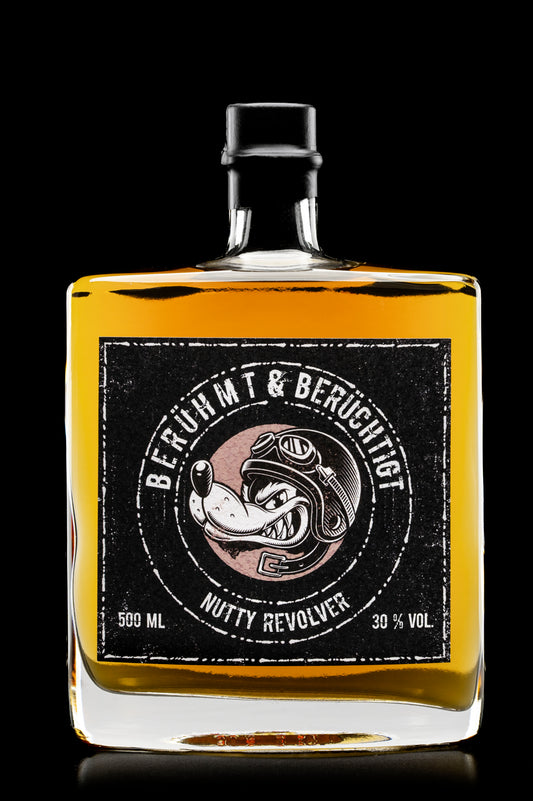 Berühmt&Berüchtigt - Nutty Revolver - 0,5L [Salziger Haselnusslikör]